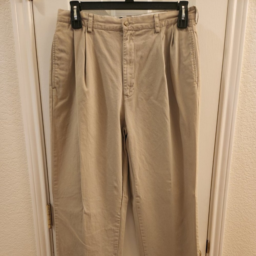 Polo Ralph Lauren khaki chinos - 34x32 - pleated/cuffed - EUC